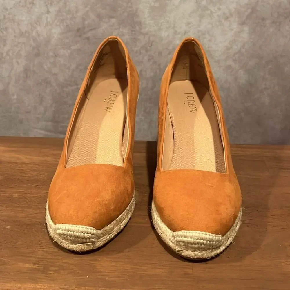 J Crew Espadrille Orange Wedge Heels size 6.5